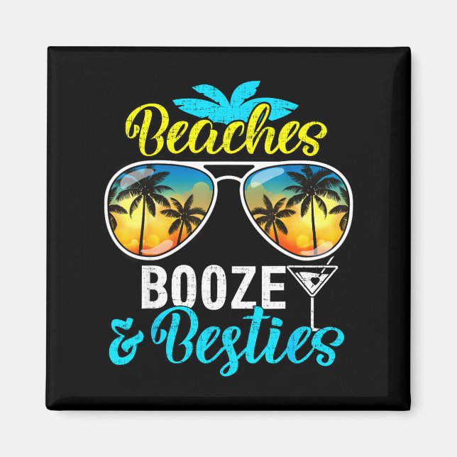 Beaches booze besties girls trip 2026 florida magnet (Vorne)