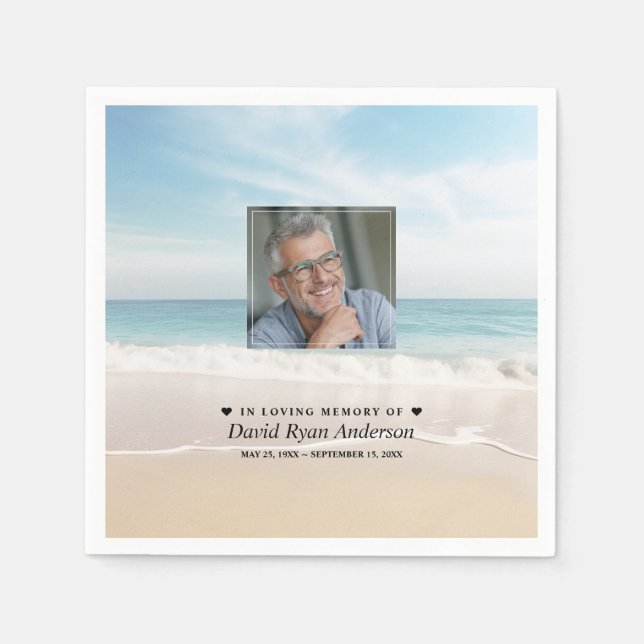 Beachfeier zum Foto der Beerdigung Serviette (Vorderseite)