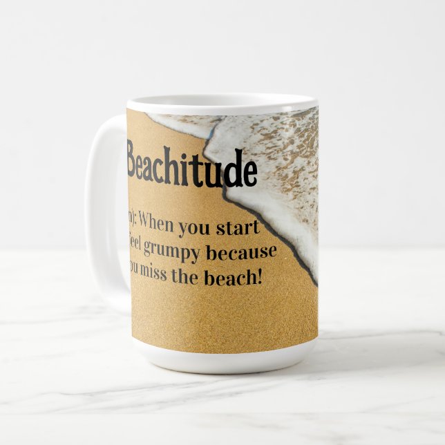 "Beachitude" Definition Kaffeetasse (Vorderseite Links)