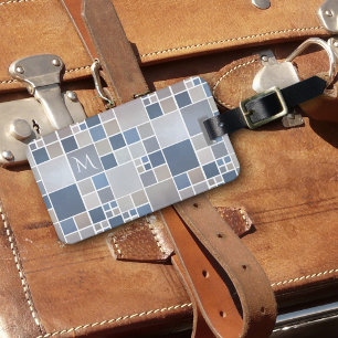 Beachmuster Farbe Monogramm Gepäckstück Gepäckanhänger