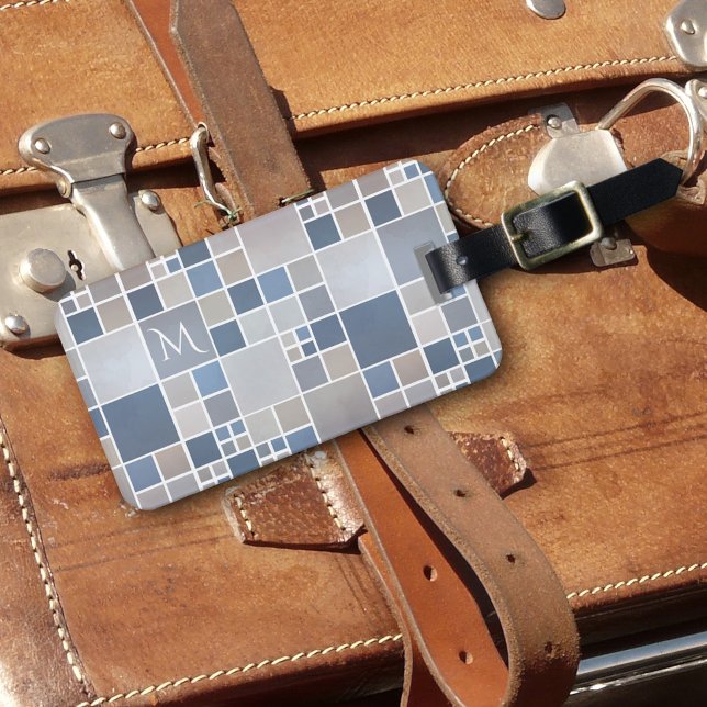 Beachmuster Farbe Monogramm Gepäckstück Gepäckanhänger (Von Creator hochgeladen)