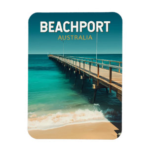 Beachport Australien Reise Kunst Vintage Magnet