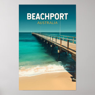 Beachport Australien Reise Kunst Vintage Poster