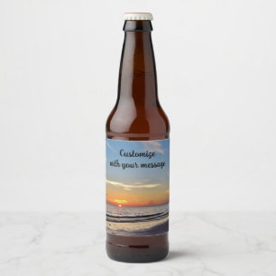 Beachs-Sonnenuntergang Bierflasche Bierflaschenetikett