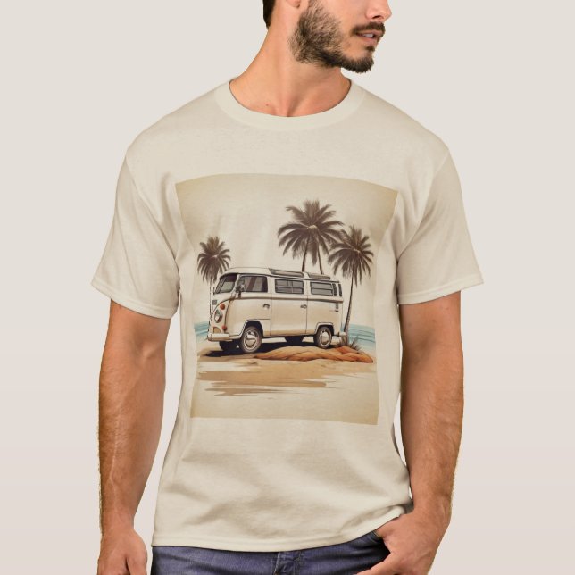 Beachside Kombi Adventure Tee - Retro Coastal Char (Vorderseite)