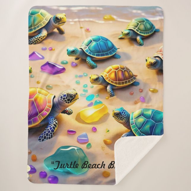 "Beachside Turtle Buddies" Sherpadecke (Vorderseite)