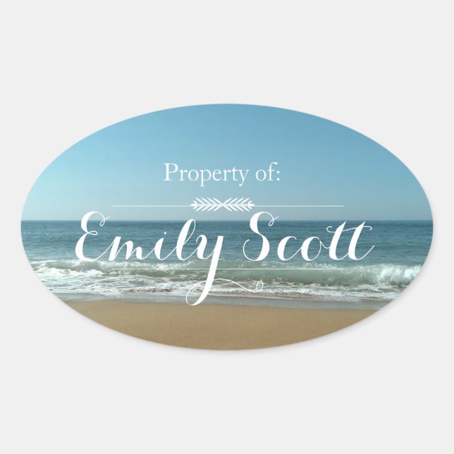 Beachstrasse Ovaler Aufkleber (Vorderseite)