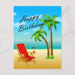 Beachszene Geburtstagskarte Postkarte