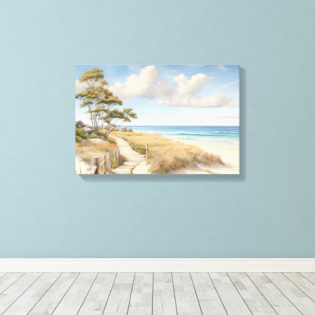 Beachszene Leinwand Wall Art (Insitu (Holzboden))