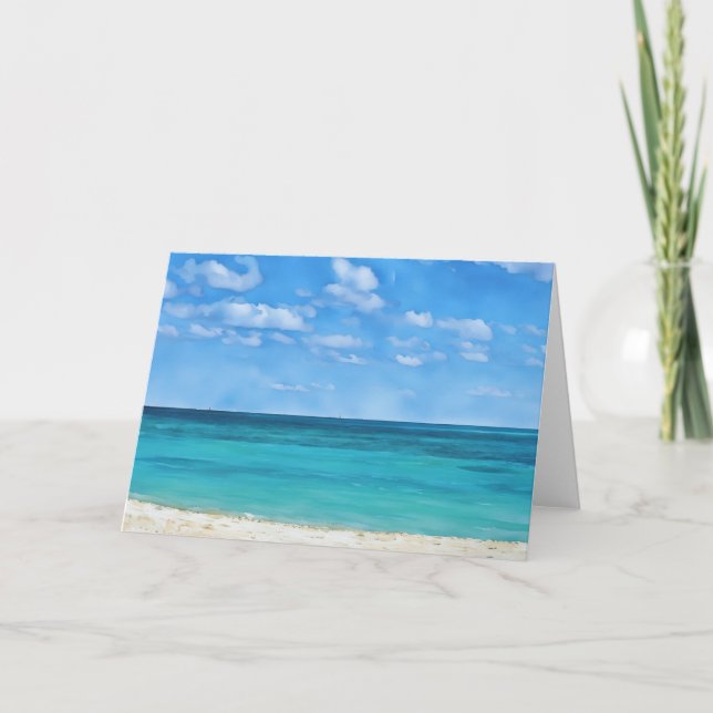 Beachte Beach Art Ocean Bahamas Note Card Karte (Vorderseite)