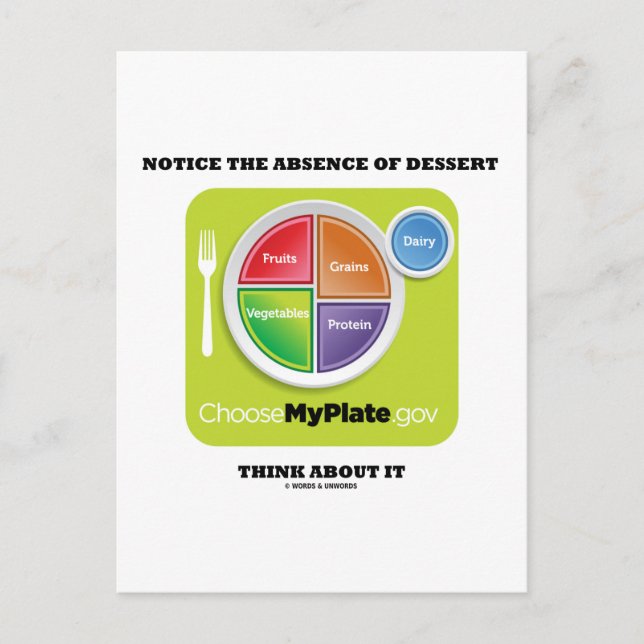 Beachten Sie, dass es kein Nachtisch gibt. Postkarte (Vorderseite)