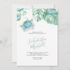 Beachthema Engagement Party lädt Wasserfarbe ein