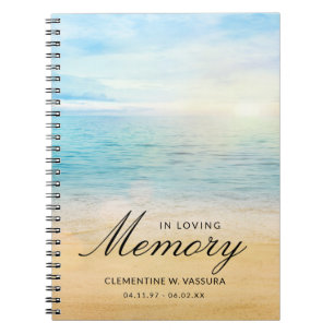 Beachthema Gedenkfeier Foto Gast Notizblock