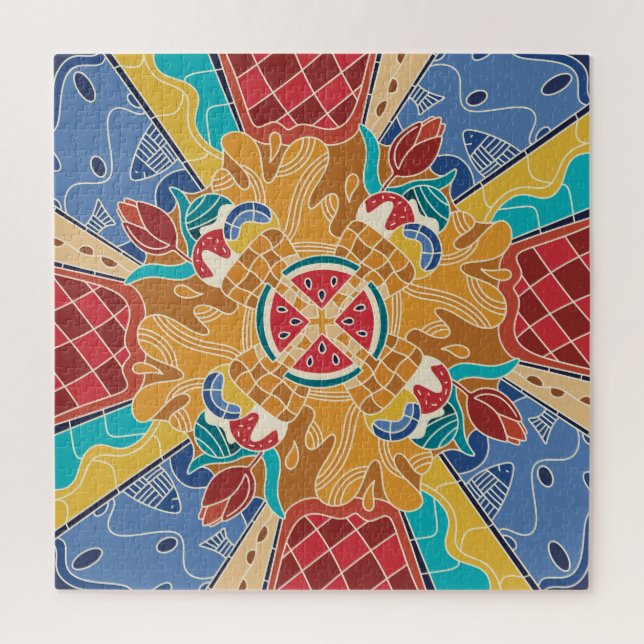 Beachtlicher Sommer: farbenfroh und sonnig Puzzle (Vertikal)