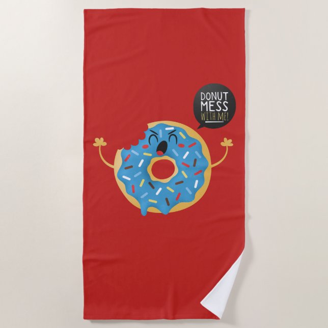 Beachtowel Jungen-lustige Krapfen-Verwirrung mit Strandtuch (Vorderseite)