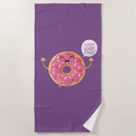 Beachtowel Mädchen-ist lustige Krapfen-Sorge Strandtuch