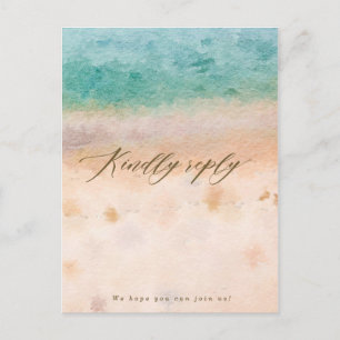 Beachtropische Hochzeit Rsvp Postkarte