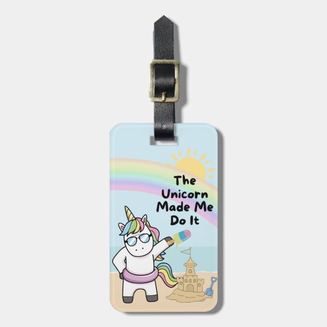 Beachunicorn Gepäckmarke Gepäckanhänger (Vorderseite vertikal)
