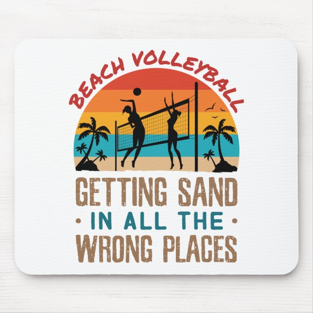 Beachvolleyball auf dem Weg zum Strand an allen fa Mousepad (Vorne)