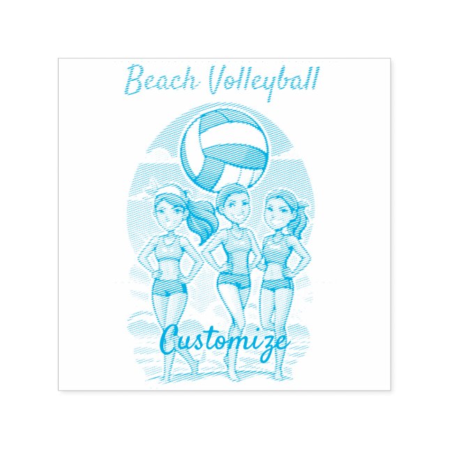 Beachvolleyball Mädchen Thunder_Cove Permastempel (Design)