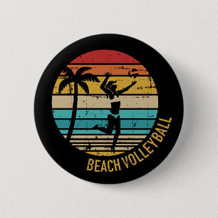 Beachvolleyball Vintage Retro Button