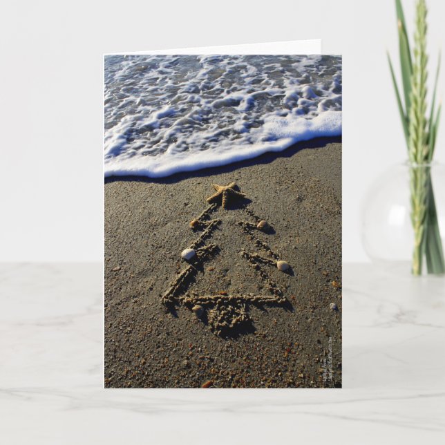 Beachwrites Weihnachtsbaum Feiertagskarte (Vorderseite)