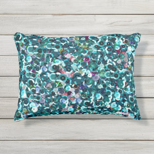 Beachy Aqua-blaue ImitatSequins Kissen Für Draußen