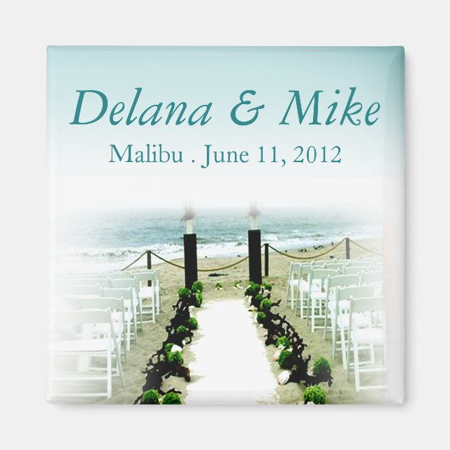 Beachy Beach Wedding Gefallen Keepake Magnet (Vorne)