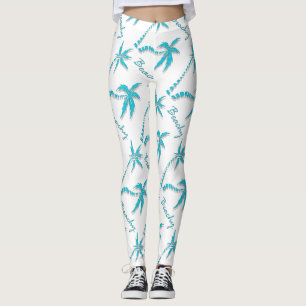 Beachy blaue Insel der Palme Leggings