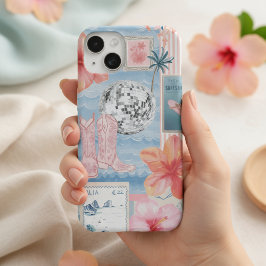 Beachy Blue Coquette Coastal Collage Preppy Cute  iPhone 15 Hülle
