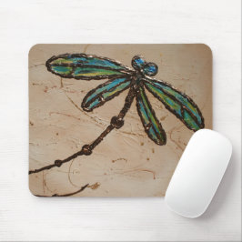 Beachy Blue und Green Dragonfly Flit Mousepad