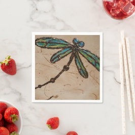 Beachy Blue und Green Dragonfly Flit Serviette