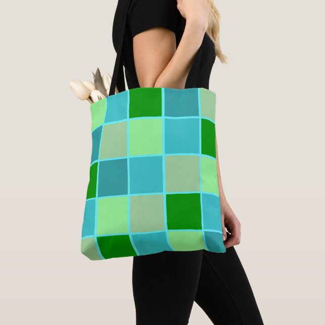 Beachy Blue und Green Squares (Von Nahem)