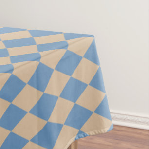 Beachy Blue und Tan Harlequin Tischdecke
