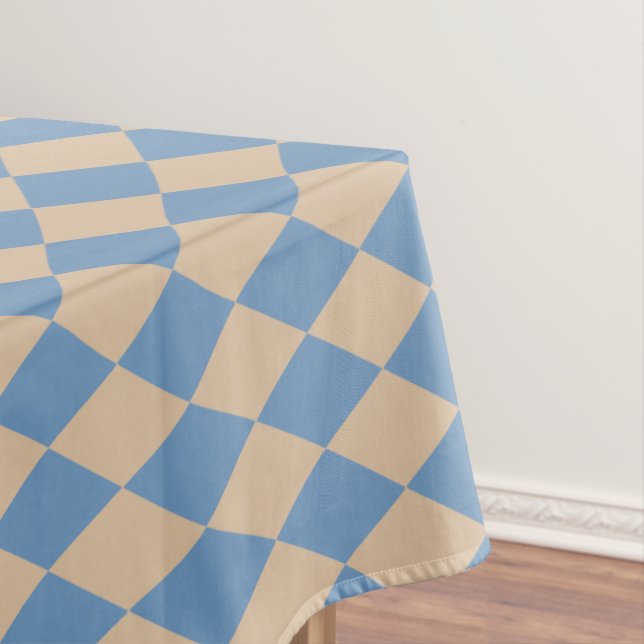 Beachy Blue und Tan Harlequin Tischdecke (Beispiel)