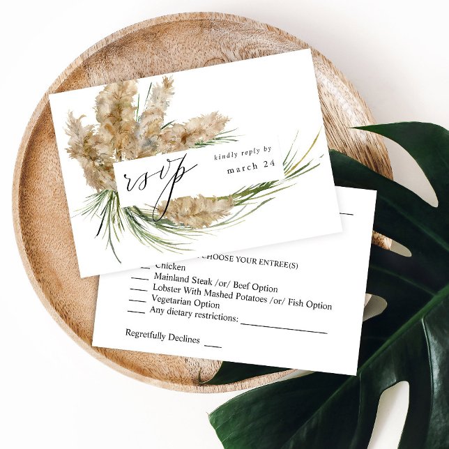 Beachy Boho Pampas Grass w Meal UAWG RSVP Karte (Von Creator hochgeladen)