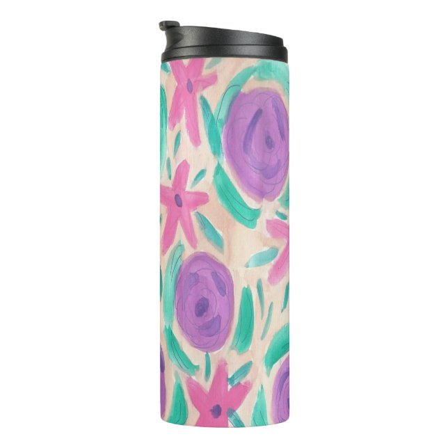 Beachy Boho Wassercolor Print Tumbler Thermosbecher (Nach rechts gedreht)