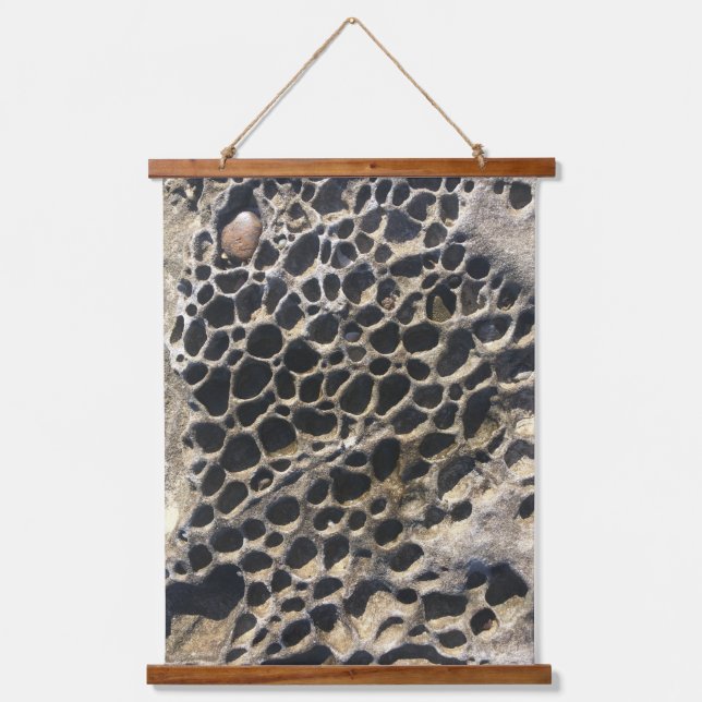 Beachy Bubbly Rocks Wandteppich Mit Holzrahmen (Vorderseite)