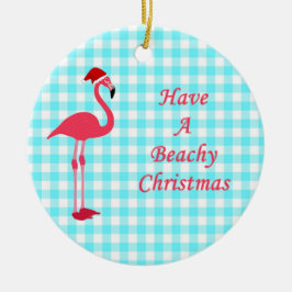 Beachy Flamingo Weihnachtsfeier Keramik Ornament