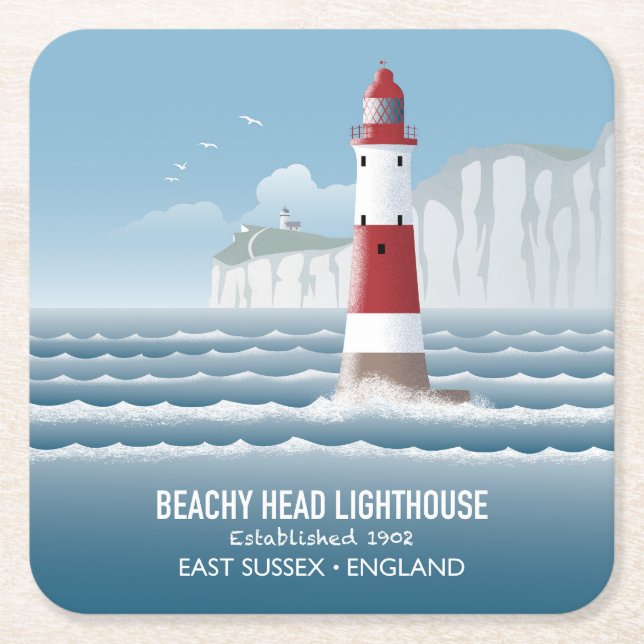 Beachy Head Lighthouse Rechteckiger Pappuntersetzer (Vorderseite)