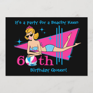 Beachy Keen 60. Geburtstag individuelle Einladunge Einladung