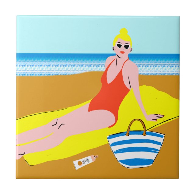 Beachy Keen - Gelb Fliese (Vorderseite)