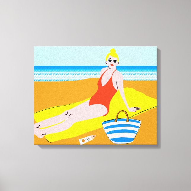 Beachy Keen - Gelb Leinwanddruck (Vorderseite)