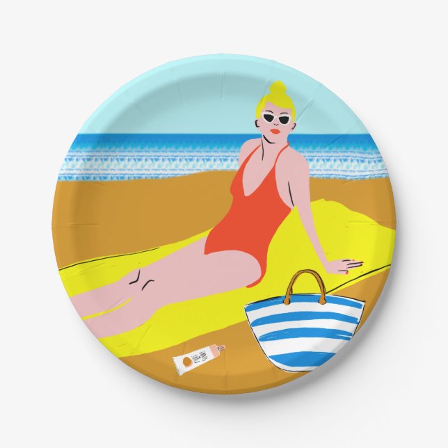 Beachy Keen - gelb Pappteller (Vorderseite)