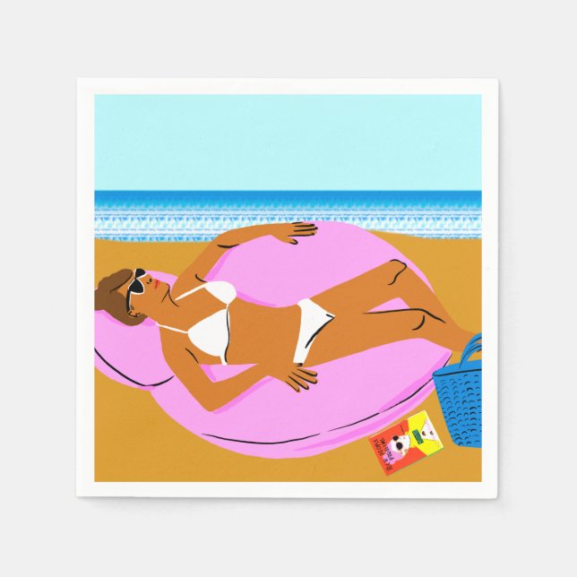 Beachy Keen - Pink Serviette (Vorderseite)