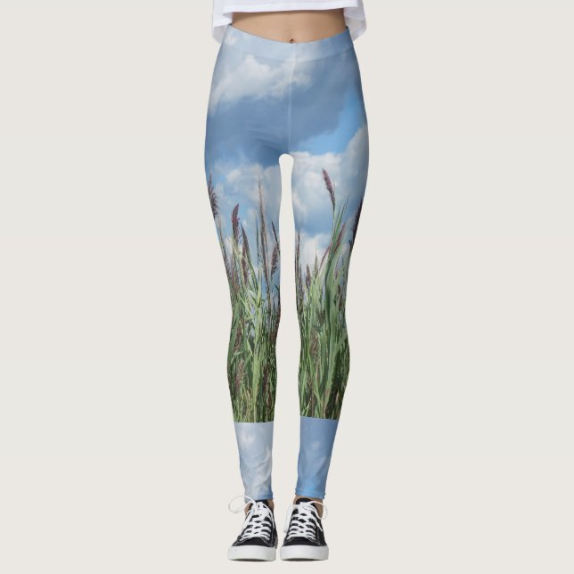 Beachy Marsh Grass Leggings (Vorderseite)