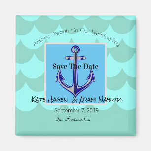 Beachy Nautical Anchor speichern das Date Magnet