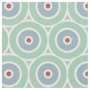 Beachy Nautical Circles in Red, Aqua, Grau Stoff