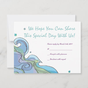 Beachy Ozean-Bar-Schläger Mitzvah RSVP Karte