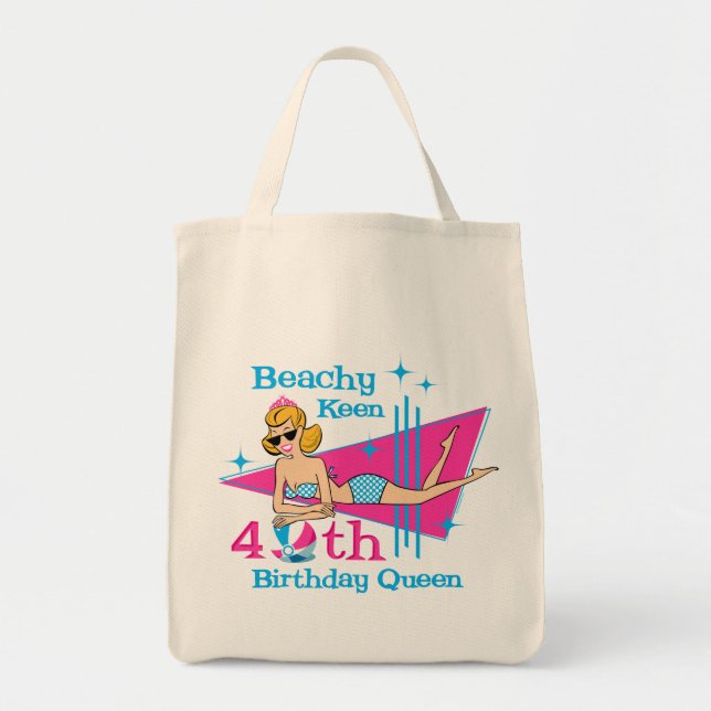 Beachy scharfer 40. Geburtstag Tragetasche (Vorne)